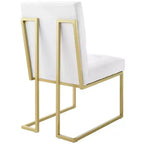 Set di 2 sedie da pranzo imbottite in tessuto Privy in acciaio inossidabile - Modway