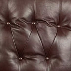 Poltrona Reclinabile Elm Lane Livorno in Vera Pelle Color Cioccolato, Poltrona Moderna Comoda con Reclinazione Manuale a Spinta, Poggiapiedi, Trapuntata per Camera da Letto e Soggiorno