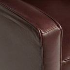 Poltrona Reclinabile Elm Lane Livorno in Vera Pelle Color Cioccolato, Poltrona Moderna Comoda con Reclinazione Manuale a Spinta, Poggiapiedi, Trapuntata per Camera da Letto e Soggiorno