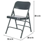Set di 4 sedie pieghevoli Deluxe con triplo rinforzo in acciaio - Hampden Furnishings