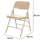 Set di 4 sedie pieghevoli Deluxe con triplo rinforzo in acciaio - Hampden Furnishings