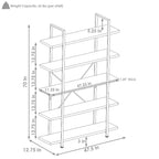 Sunnydaze Scaffale Etagere Autoportante in Stile Industriale a 5 Ripiani con Ripiani in Impiallacciatura di Legno - Impiallacciatura Grigio Rovere