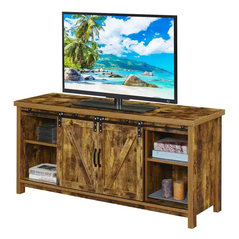 Mobile TV Blake Barn Door per TV fino a 55 pollici con mensole e ante scorrevoli - Breighton Home
