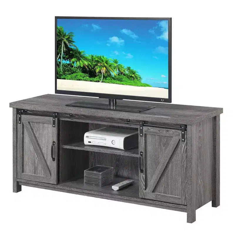 Mobile TV Blake Barn Door per TV fino a 55 pollici con mensole e ante scorrevoli - Breighton Home