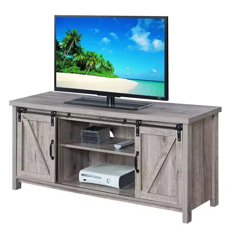 Mobile TV Blake Barn Door per TV fino a 55 pollici con mensole e ante scorrevoli - Breighton Home