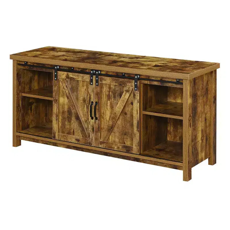 Mobile TV Blake Barn Door per TV fino a 55 pollici con mensole e ante scorrevoli - Breighton Home