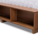 Letto a piattaforma moderno di transizione Vita con 4 cassetti e contenitore in legno noce/marrone - Baxton Studio