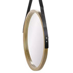 Specchio rotondo moderno Northlight 21 Beige con finitura effetto legno
