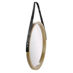Specchio rotondo moderno Northlight 21 Beige con finitura effetto legno