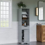 Mobiletto da bagno alto RiverRidge Ashland per biancheria e organizer con cassetto e ripiani