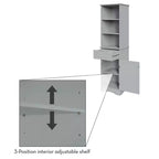 Mobiletto da bagno alto RiverRidge Ashland per biancheria e organizer con cassetto e ripiani
