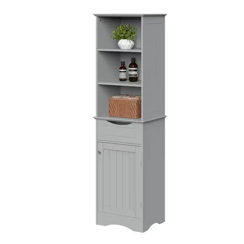 Mobiletto da bagno alto RiverRidge Ashland per biancheria e organizer con cassetto e ripiani