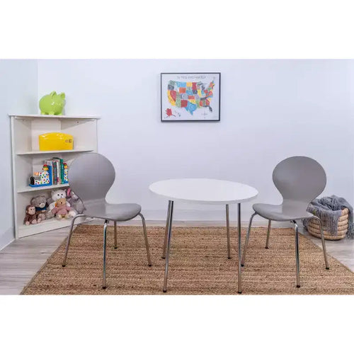 Set 3 pz tavolo e sedie per bambini con gambe cromate - Gift Mark