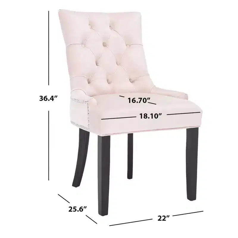Sedia ad anello Harlow 19 H con rivestimento capitonné e borchie (set di 2) - MCR4716 - Safavieh Couture