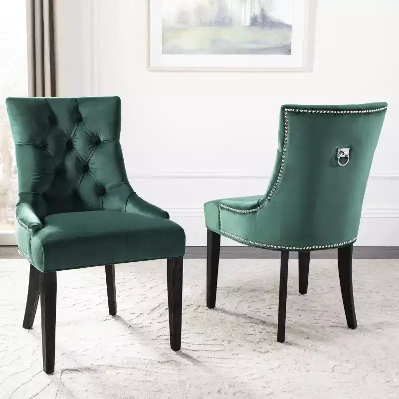 Sedia ad anello Harlow 19 H con rivestimento capitonné e borchie (set di 2) - MCR4716 - Safavieh Couture