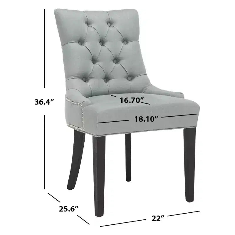 Sedia ad anello Harlow 19 H con rivestimento capitonné e borchie (set di 2) - MCR4716 - Safavieh Couture