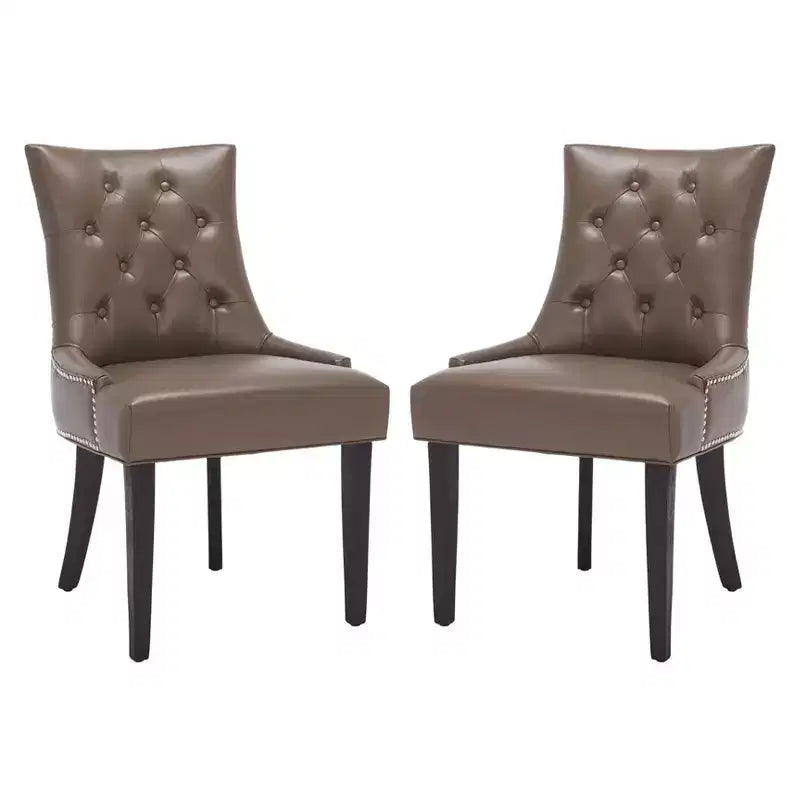 Sedia ad anello Harlow 19 H con rivestimento capitonné e borchie (set di 2) - MCR4716 - Safavieh Couture