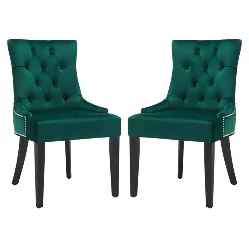 Sedia ad anello Harlow 19 H con rivestimento capitonné e borchie (set di 2) - MCR4716 - Safavieh Couture