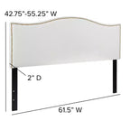 Testata imbottita ad arco Lexington di Flash Furniture con profili a borchie