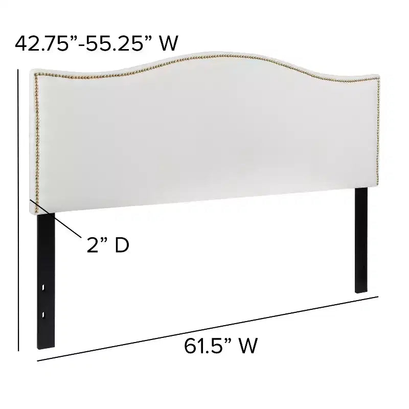 Testata imbottita ad arco Lexington di Flash Furniture con profili a borchie