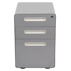 Flash Furniture Cassettiera mobile ergonomica a 3 cassetti con serratura, meccanismo antiribaltamento e cassetto per raccoglitori legali e letter-size