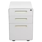 Flash Furniture Cassettiera mobile ergonomica a 3 cassetti con serratura, meccanismo antiribaltamento e cassetto per raccoglitori legali e letter-size