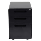 Flash Furniture Cassettiera mobile ergonomica a 3 cassetti con serratura, meccanismo antiribaltamento e cassetto per raccoglitori legali e letter-size