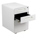 Flash Furniture Cassettiera mobile ergonomica a 3 cassetti con serratura, meccanismo antiribaltamento e cassetto per raccoglitori legali e letter-size