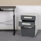 Flash Furniture Cassettiera mobile ergonomica a 3 cassetti con serratura, meccanismo antiribaltamento e cassetto per raccoglitori legali e letter-size