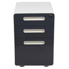 Flash Furniture Cassettiera mobile ergonomica a 3 cassetti con serratura, meccanismo antiribaltamento e cassetto per raccoglitori legali e letter-size