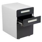 Flash Furniture Cassettiera mobile ergonomica a 3 cassetti con serratura, meccanismo antiribaltamento e cassetto per raccoglitori legali e letter-size