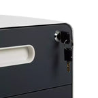 Flash Furniture Cassettiera mobile ergonomica a 3 cassetti con serratura, meccanismo antiribaltamento e cassetto per raccoglitori legali e letter-size