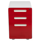 Flash Furniture Cassettiera mobile ergonomica a 3 cassetti con serratura, meccanismo antiribaltamento e cassetto per raccoglitori legali e letter-size