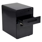 Flash Furniture Cassettiera mobile ergonomica a 3 cassetti con serratura, meccanismo antiribaltamento e cassetto per raccoglitori legali e letter-size