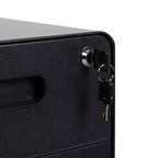 Flash Furniture Cassettiera mobile ergonomica a 3 cassetti con serratura, meccanismo antiribaltamento e cassetto per raccoglitori legali e letter-size