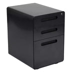 Flash Furniture Cassettiera mobile ergonomica a 3 cassetti con serratura, meccanismo antiribaltamento e cassetto per raccoglitori legali e letter-size