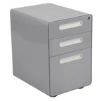Flash Furniture Cassettiera mobile ergonomica a 3 cassetti con serratura, meccanismo antiribaltamento e cassetto per raccoglitori legali e letter-size