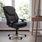 Sedia da ufficio ergonomica girevole direzionale Flash Furniture Serie HERCULES 24/7 ad uso intensivo per persone robuste e alte, portata 180 kg, con schienale alto, pomello lombare e poggiatesta grande a triangolo