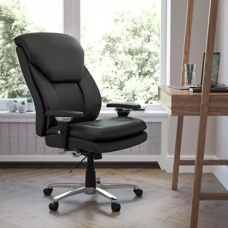 Sedia da ufficio ergonomica girevole direzionale Flash Furniture Serie HERCULES 24/7 ad uso intensivo per persone robuste e alte, portata 180 kg, con schienale alto, pomello lombare e poggiatesta grande a triangolo