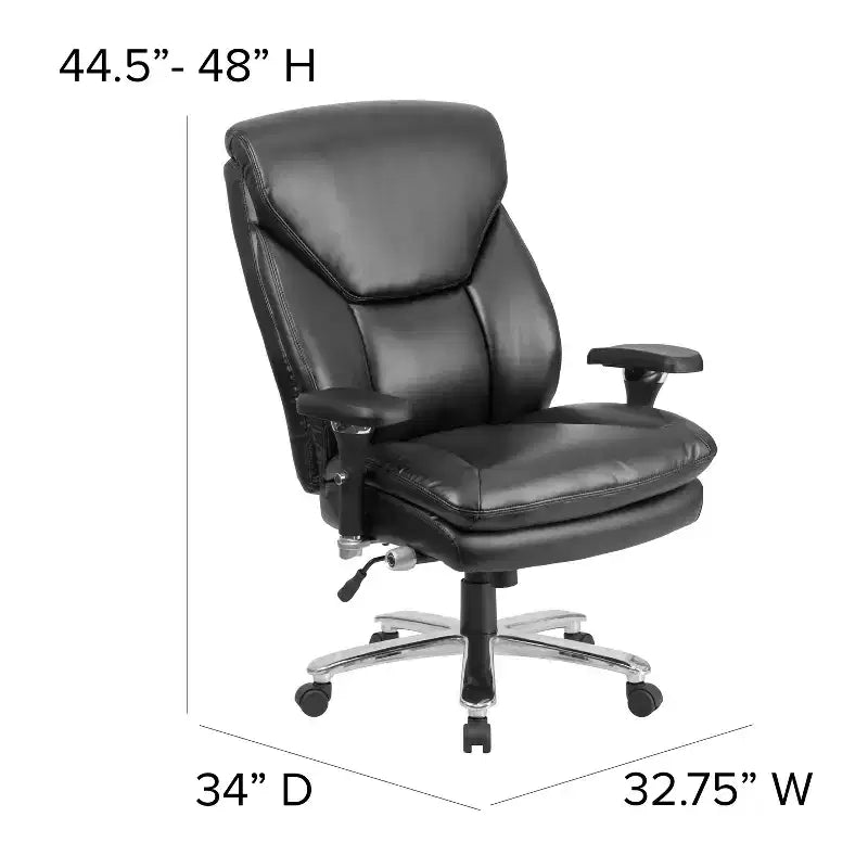 Sedia da ufficio ergonomica girevole direzionale Flash Furniture Serie HERCULES 24/7 ad uso intensivo per persone robuste e alte, portata 180 kg, con schienale alto, pomello lombare e poggiatesta grande a triangolo