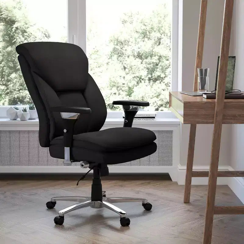 Sedia da ufficio ergonomica girevole direzionale Flash Furniture Serie HERCULES 24/7 ad uso intensivo per persone robuste e alte, portata 180 kg, con schienale alto, pomello lombare e poggiatesta grande a triangolo