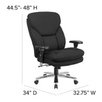 Sedia da ufficio ergonomica girevole direzionale Flash Furniture Serie HERCULES 24/7 ad uso intensivo per persone robuste e alte, portata 180 kg, con schienale alto, pomello lombare e poggiatesta grande a triangolo