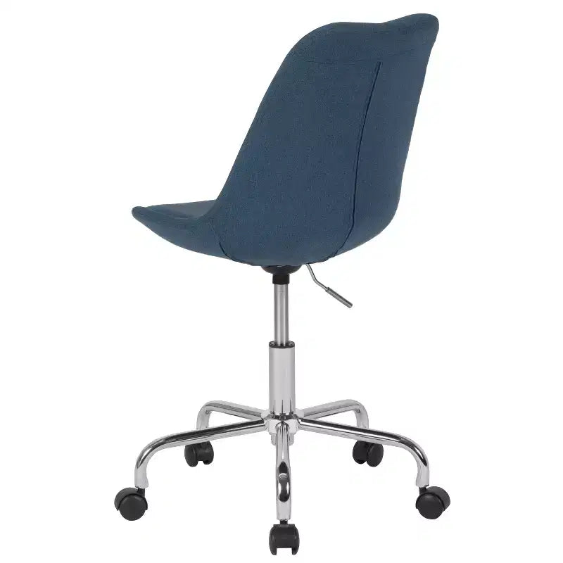 Sedia da ufficio direzionale in tessuto a metà schienale della serie Aurora di Flash Furniture con sollevamento pneumatico e base cromata