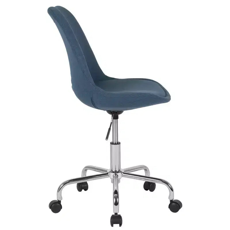 Sedia da ufficio direzionale in tessuto a metà schienale della serie Aurora di Flash Furniture con sollevamento pneumatico e base cromata