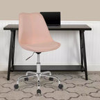 Sedia da ufficio direzionale in tessuto a metà schienale della serie Aurora di Flash Furniture con sollevamento pneumatico e base cromata