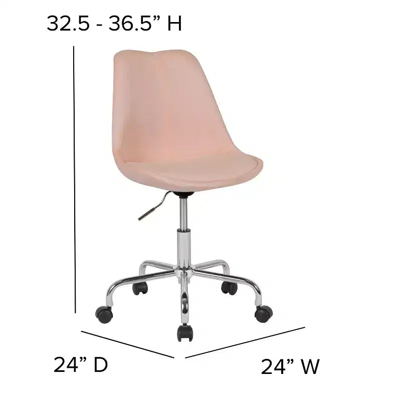 Sedia da ufficio direzionale in tessuto a metà schienale della serie Aurora di Flash Furniture con sollevamento pneumatico e base cromata