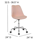 Sedia da ufficio direzionale in tessuto a metà schienale della serie Aurora di Flash Furniture con sollevamento pneumatico e base cromata