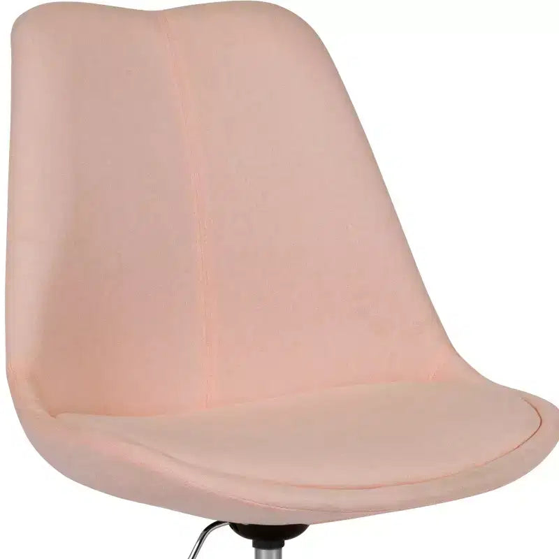 Sedia da ufficio direzionale in tessuto a metà schienale della serie Aurora di Flash Furniture con sollevamento pneumatico e base cromata