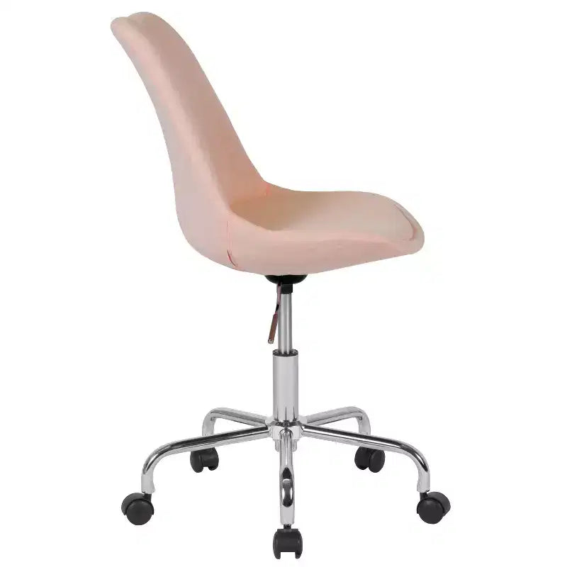 Sedia da ufficio direzionale in tessuto a metà schienale della serie Aurora di Flash Furniture con sollevamento pneumatico e base cromata