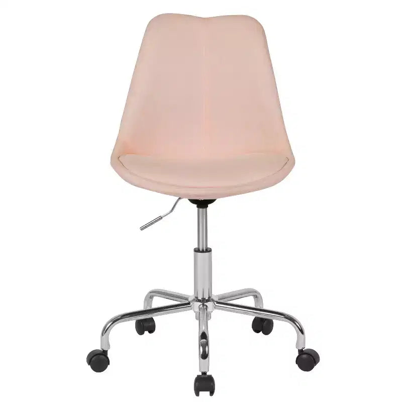 Sedia da ufficio direzionale in tessuto a metà schienale della serie Aurora di Flash Furniture con sollevamento pneumatico e base cromata